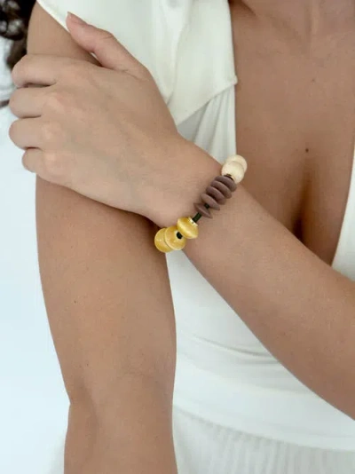 By Lilla Rio Capsule Bracelet Hair Tie In Brown