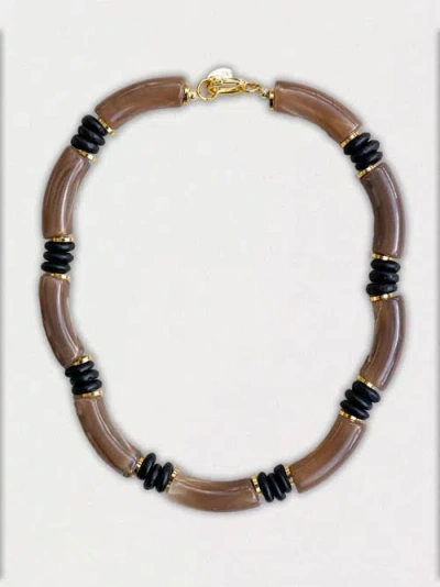 By Lilla Rooftop Necklace In Brown