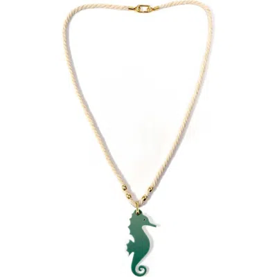 By Lilla Rope Seahorse Necklace In Gold