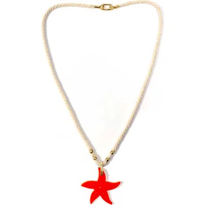 By Lilla Rope Starfish Necklace In Gold