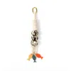 By Lilla Women's Fishnet Bag Charm Keychain In Multi In White