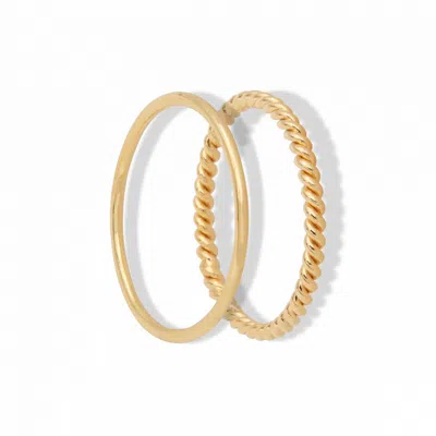By Majime Women's Ami & Emi Gold Twisted Ring Set