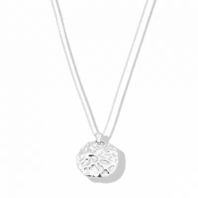 By Majime Women's Gina Hammered Pendant Necklace Sterling Silver