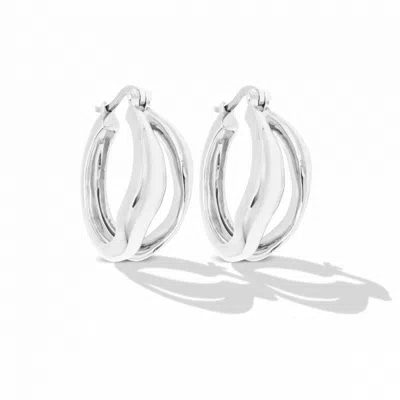 By Majime Women's Gold Saya Large Assymetric Earring Hoop Sterling Silver