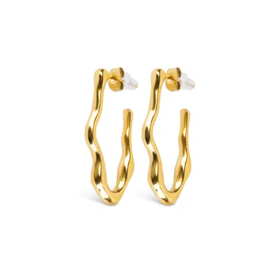 By Majime Women's Gold Sayuri Assymetric Earring Hoops