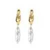 By Majime Women's Gold Zarya Pearl Earrings