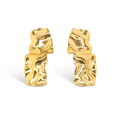By Majime Women's Sakura Statement Irregular Gold Earrings