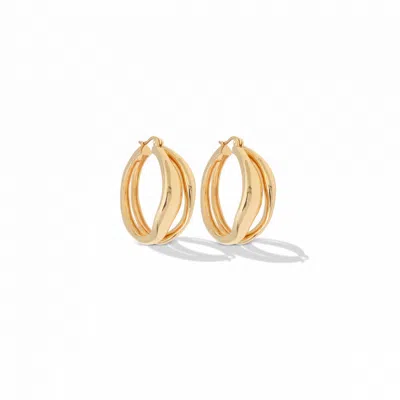 By Majime Women's Saya Assymetric Gold Earring Hoop - Small