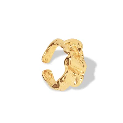 By Majime Women's Seka Statement Irregular Gold Chunky Ring