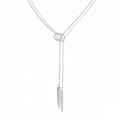 By Majime Women's Suki Drop Pendant Necklace Sterling Silver