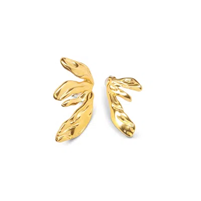 By Majime Women's Yuka Two-way Gold Flower Earring