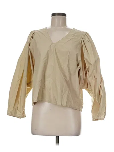 Pre-owned By Malene Birger 3/4 Sleeve Blouse In Brown