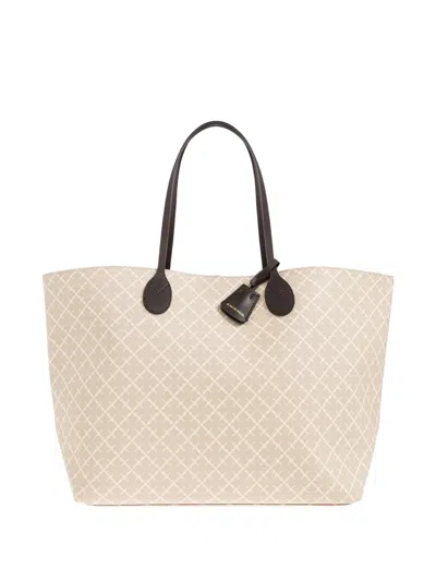 By Malene Birger Abi Monogram-print Tote Bag In Neutral