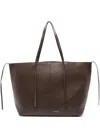 By Malene Birger Abilla Grained-leather Tote Bag In Brown