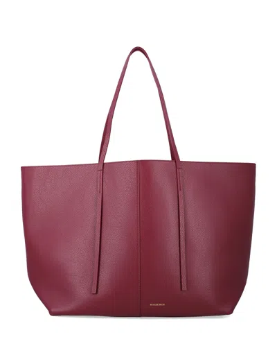 By Malene Birger Abilla Oversized Leather Burgundy Tote