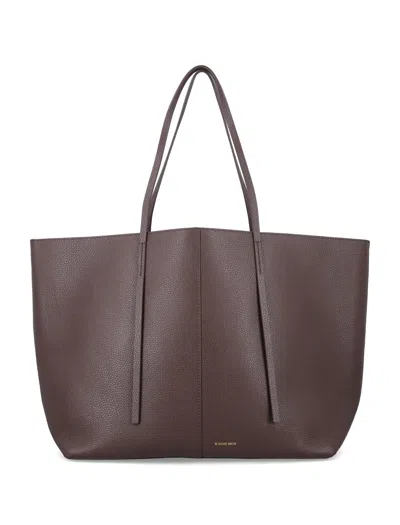 By Malene Birger Abilla Oversized Textured Leather Tote Bag In Brown