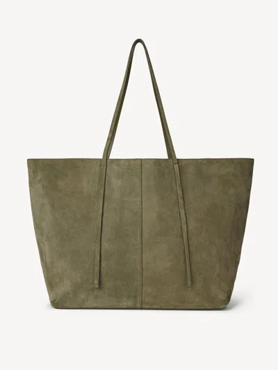 By Malene Birger Abilla Suede Tote Bag In Green