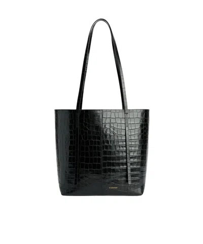 By Malene Birger Abilso Croc-embossed Tote Bag In Black