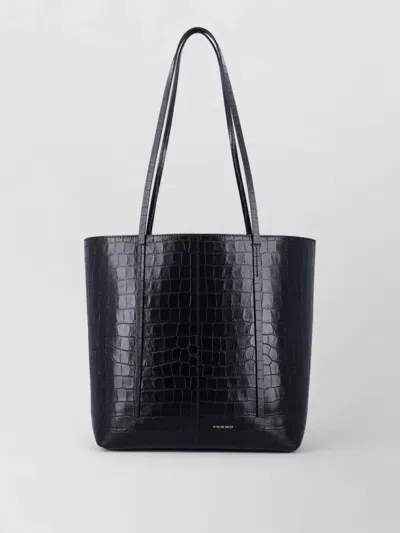 By Malene Birger Abilso Croco Leather Tote Bag In Black