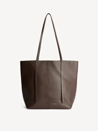By Malene Birger Abilso Leather Tote Bag In Brown
