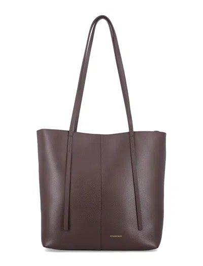 By Malene Birger Abilso Square Leather Tote Bag In Brown
