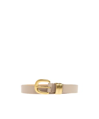 By Malene Birger Zoilo Pebbled Leather Belt In Neutral