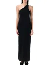 By Malene Birger One Shoulder Maxi Fitted Dress In Black