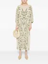 By Malene Birger Agneto V-neck Maxi Dress In Garden Jacquard In Neutral