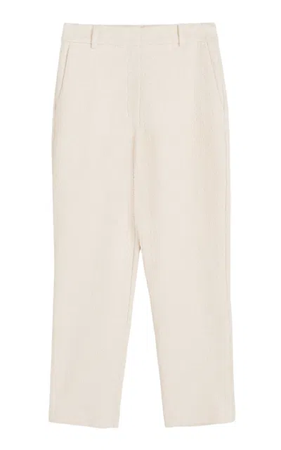 By Malene Birger Alex Cotton-blend Trousers In Off-white