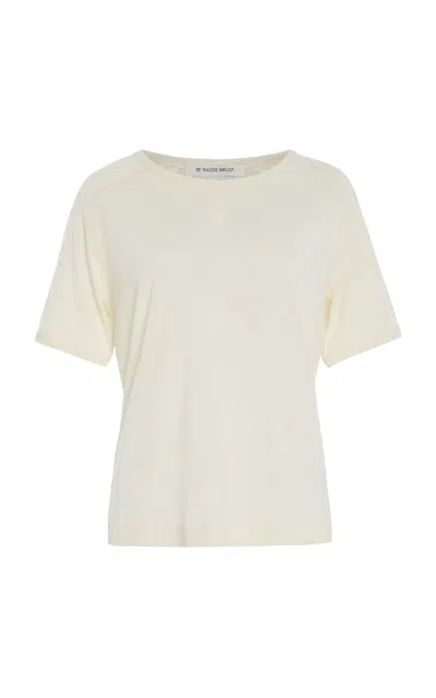 By Malene Birger Alezia Knit Tencel T-shirt In Off-white