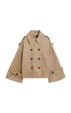 By Malene Birger Alisandra Cropped Organic Cotton Trench Coat In Fosil