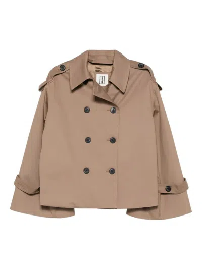 By Malene Birger Alisandra Cropped Organic Cotton Trench Coat In Fosil