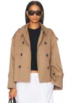 By Malene Birger Alisandra Cropped Organic Cotton Trench Coat In Brown