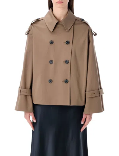 By Malene Birger Alisandra Cropped Organic Cotton Trench Coat In Fosil