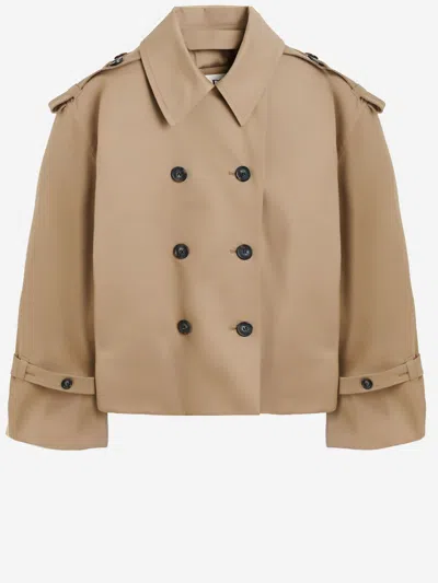By Malene Birger Alisandra Short Stretch Cotton Trench Coat In Neutral