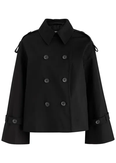 By Malene Birger Cropped Double Breasted Trench Jacket In Black