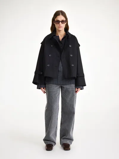By Malene Birger Alisandra Stretch-cotton Trench Coat In Black