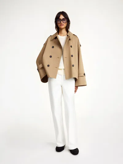 By Malene Birger Alisandra Cropped Organic Cotton Trench Coat In Fosil