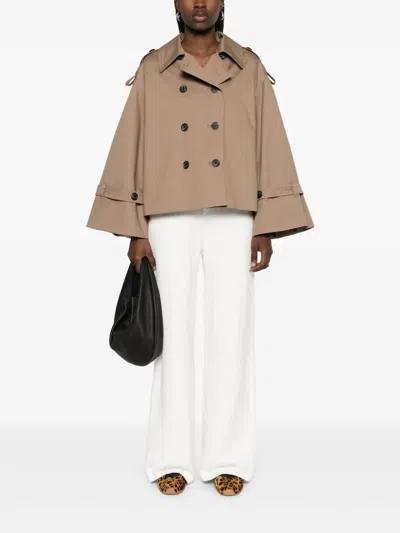 By Malene Birger Alisandra Cropped Organic Cotton Trench Coat In Fosil