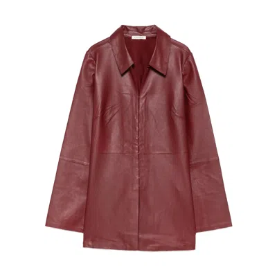 By Malene Birger Alleys Collared-panelled Shirt In Brown