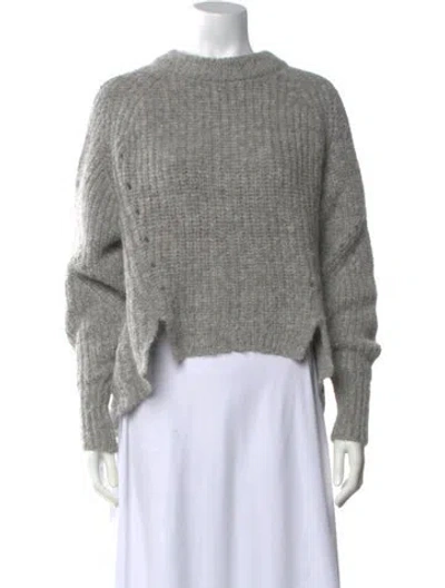 Pre-owned By Malene Birger Alpaca Crew Neck Sweater In Grey