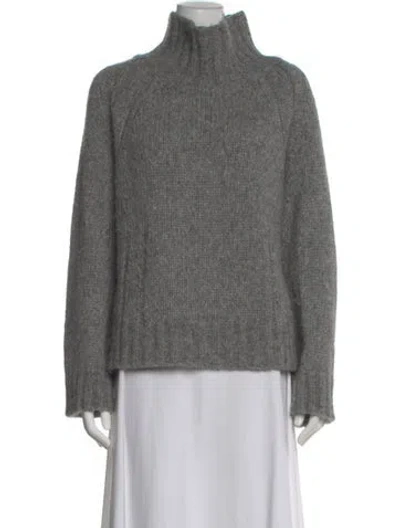 Pre-owned By Malene Birger Alpaca Turtleneck Sweater In Gray