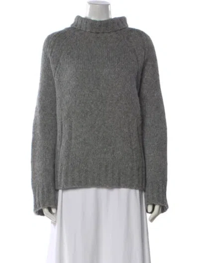 Pre-owned By Malene Birger Alpaca Turtleneck Sweater In Gray
