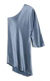 By Malene Birger Alvana Asymmetric Satin Mini Dress In Blue