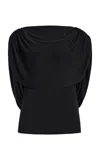 By Malene Birger Alvera Draped Modal-blend Top In Black