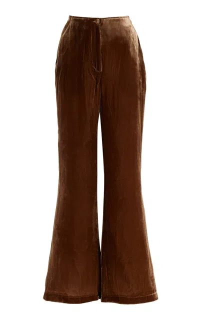 By Malene Birger Amores Relaxed Velvet Pants In Brown