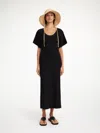 By Malene Birger Anaissa Ribbed Cotton-blend Jersey Midi Dress In Black