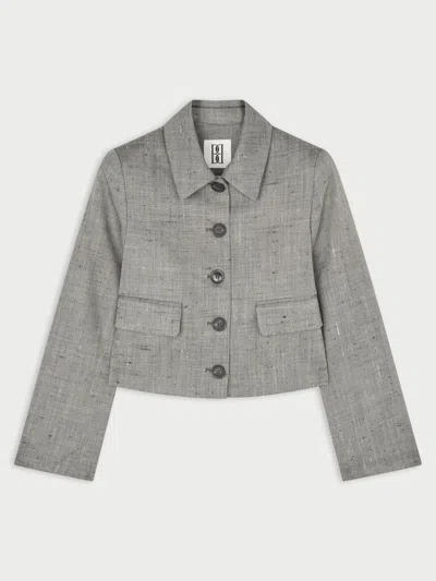 By Malene Birger Angie Single-breasted Wool Blazer In Grey Melange