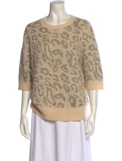 Pre-owned By Malene Birger Animal Print Crew Neck Sweater