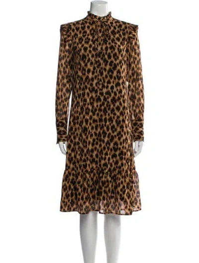 Pre-owned By Malene Birger Animal Print Knee-length Dress In Multi
